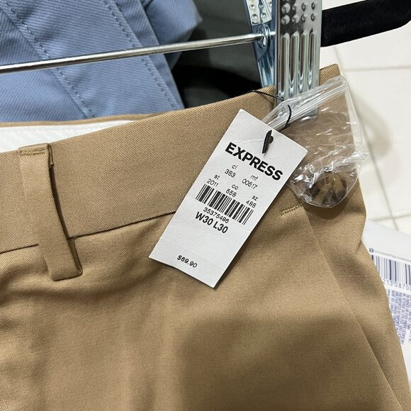 NWT Express Producer Modern Fit Khaki Dress Pants Size 30 30x30 Mens Jeans Dress - Picture 4 of 6